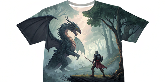 Dragon and Knight T-Shirts: Mythical Designs for Fantasy Fans
